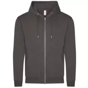 Image of Awdis Mens Organic Full Zip Hoodie (XXL) (Charcoal)