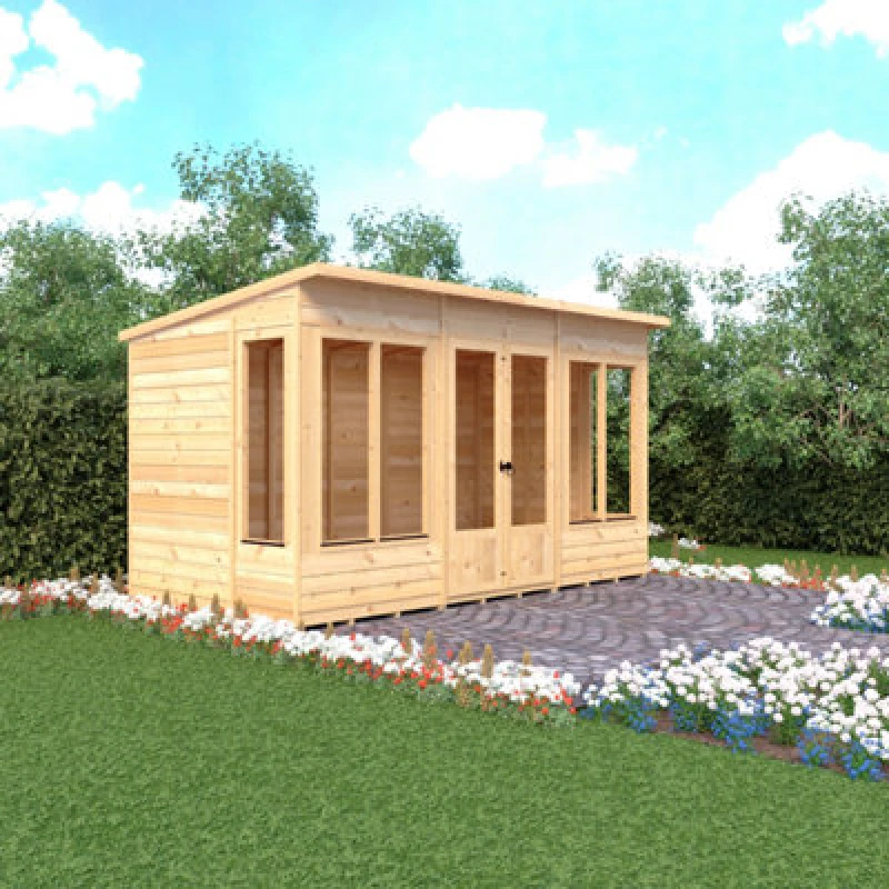 Image of Shire Alora 12X6 Pent Summerhouse With 6 Windows And Interchangeable Configuration