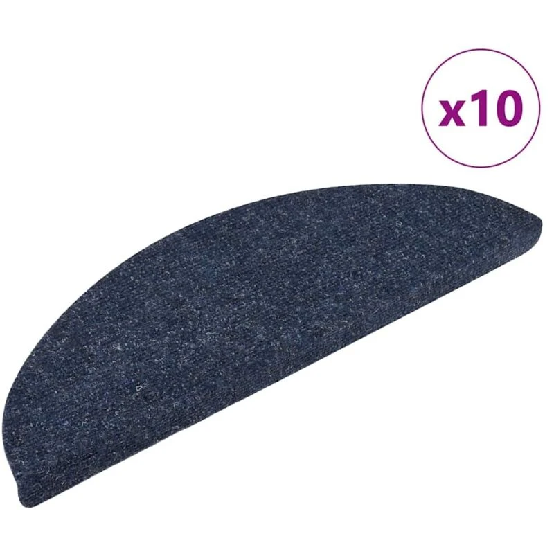 Image of VIDAXL Self-adhesive Stair Mats 10 pcs Blue 56x17x3cm Needle Punch vidaXL 8720286327913