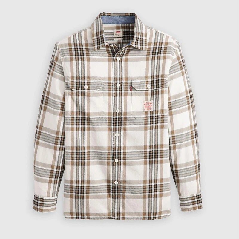 Image of Levis Mens Classic Worker Overshirt Siri Plaid Egrt male XL