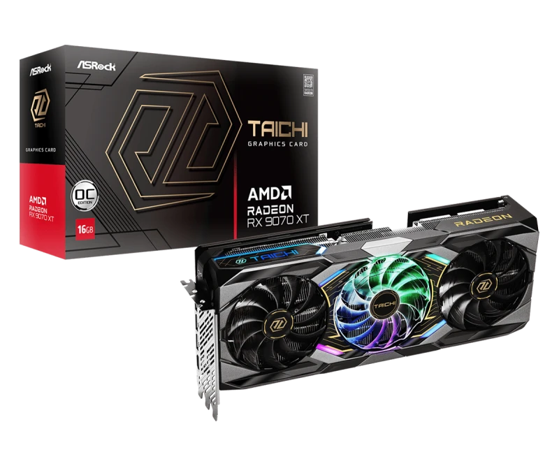 Image of ASRock AMD Radeon RX 9070 XT Taichi OC 16GB GDDR6 Graphics Card - 90-GA5HZZ-00UANF