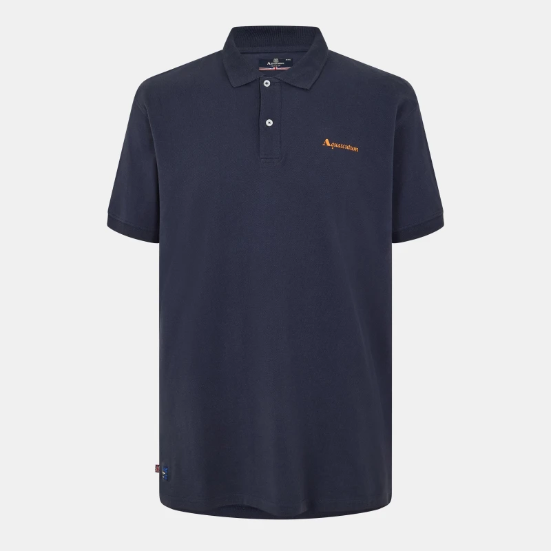 Image of Aquascutum Mens Short-Sleeve Polo Navy male Medium