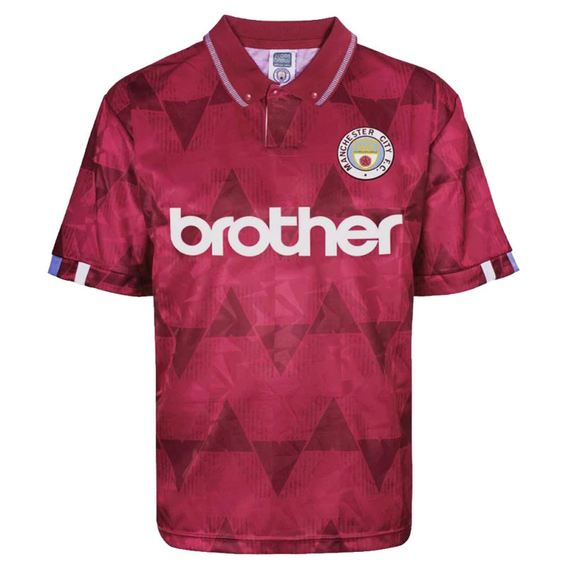 Image of Score Draw Manchester City 1989 Away Retro Football Shirt MANC89APYSS-S S Mens Sportswear