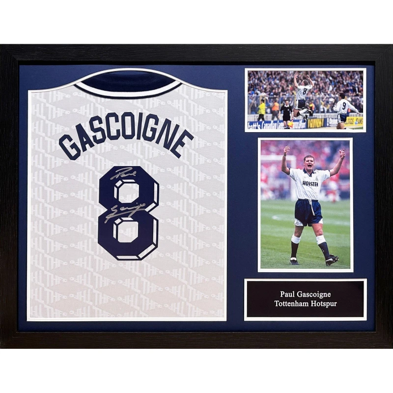 Image of AllStarSignings Ltd Paul Gazza Gascoigne signed Tottenham 1991 shirt White unisex One Size
