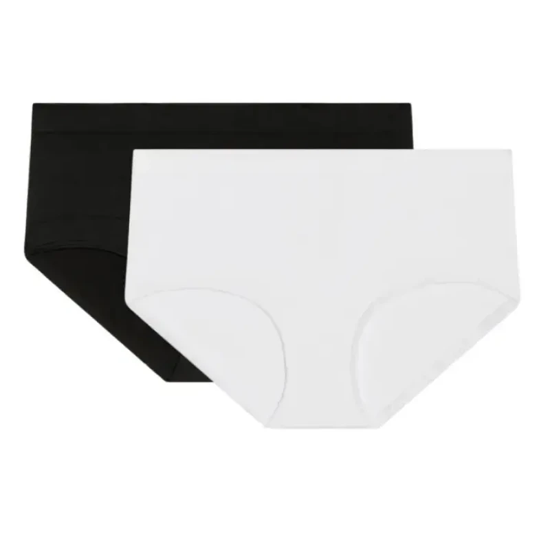 Image of Dim Pack of 2 Womens Boxers DIM Microfibre Pockets Eco Noir Female 42/44