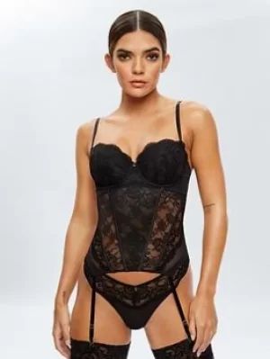 Image of Ann Summers Bodywear Sexy Lace Planet Basque, Black, Size 14B-C, Women