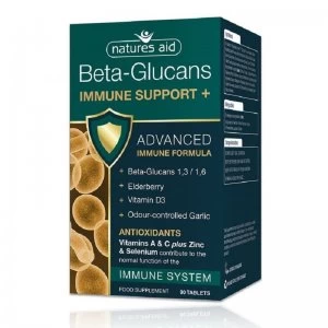 Image of Natures Aid Beta-Glucans Immune Support + Advanced Formula 90 Tablets