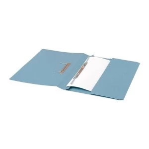 Image of 5 Star Foolscap Transfer Spring File With Pocket 285gsm Blue Pack of 25