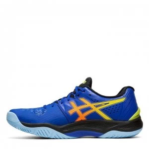 Image of Asics Sky Elite Mens Indoor Court Shoes - Blue/Sour Yuzu