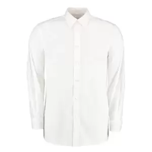 Image of Kustom Kit Mens Workforce Long Sleeve Shirt (2XL) (White)