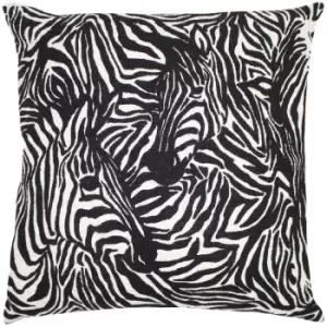 Image of Hidden Zebra Cushion Black / 50 x 50cm / Polyester Filled