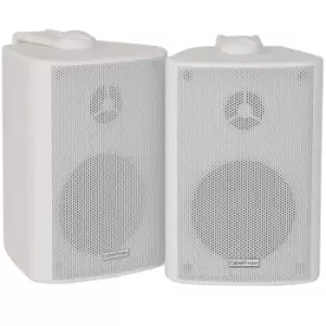 Image of Pair 3" 2 Way Compact Stereo HiFi Speakers 60W 8Ohm White Mini Wall Mounted ABS
