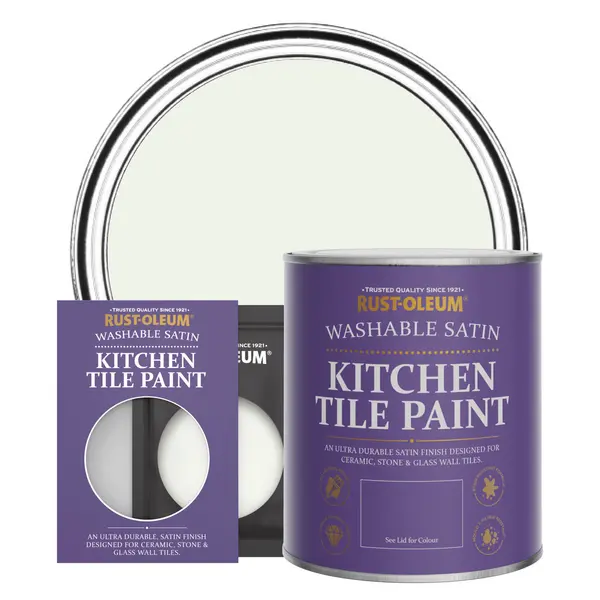 Image of Rust-Oleum Kitchen Tile Paint, Satin Finish - STEAMED MILK - 750ml
