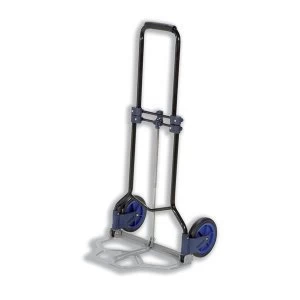 Image of 5 Star Facilities Hand Trolley Folding Capacity 70KG Foot Size W480mm x L470mm Black