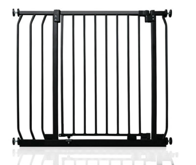 Image of Safetots Elite Pressure Safety Gate, 80Cm - 89Cm, Matt Black, Pressure Fit Stair Gate