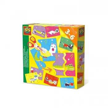 Image of SES Creative - Childrens I Learn to Use Scissors Animal Puzzle Set (Multi-colour)