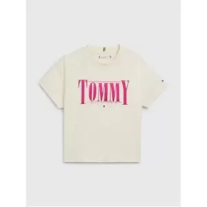 Image of Tommy Hilfiger Tommy Sateen Logo Tee S/S - White