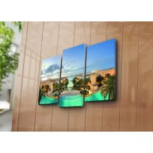 Image of 3NATPAT-37 Multicolor Decorative Canvas Painting (3 Pieces)