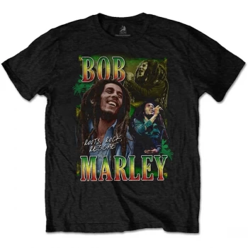 Image of Bob Marley - Roots, Rock, Reggae Homage Unisex Medium T-Shirt - Black