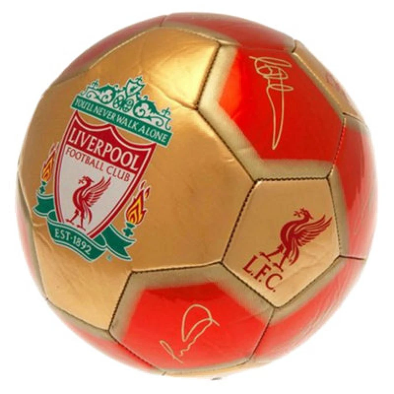 Image of Liverpool Fc Printed Signature Mini Football Red/gold (1)