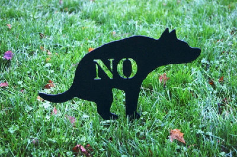 Image of Poppy Forge Dog On Stake - Garden Ornament - Solid Steel - W34.3 X H25.4cm - Bare Metal/ready To Rust