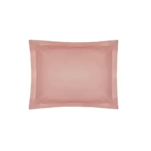 Image of 200 Thread Count Cotton Percale Oxford Pillowcase Blush
