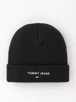 Image of Tommy Jeans Sport Knitted Beanie Hat - Black, Men