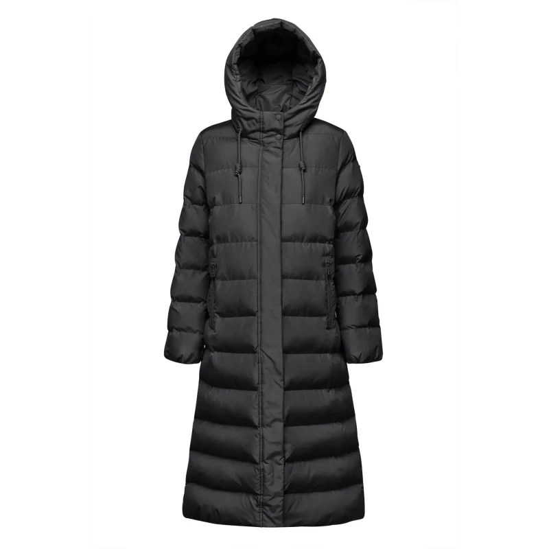 Image of Geox Womens Geox Anylla Hooded Puffer Noir Female 38
