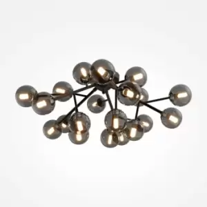 Image of Maytoni Lighting - Maytoni Maytoni Dallas Modern 20 Light Globe Ceiling Light Matt Black, Smoky Shade, G9