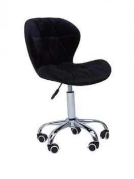 Image of Premier Housewares Geanie Velvet Office Chair- Black