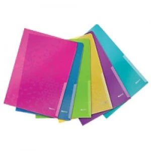 Image of Leitz WOW Folders A4 Assorted Recyclable PP 200 Micron Pack of 6