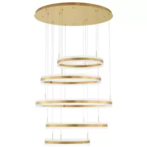 Image of Netlighting Merano Gatineau Integrated LED Pendant Ceiling Light Gold Aluminium