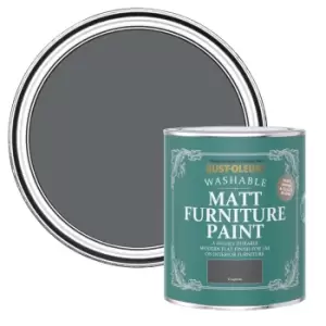 Image of Rust-Oleum Graphite Matt Furniture Paint, 750Ml