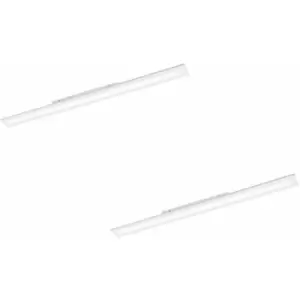 Image of Loops - 2 pack Wall / Ceiling Light White 1195mm Slim Strip Panel 36W LED 4000K