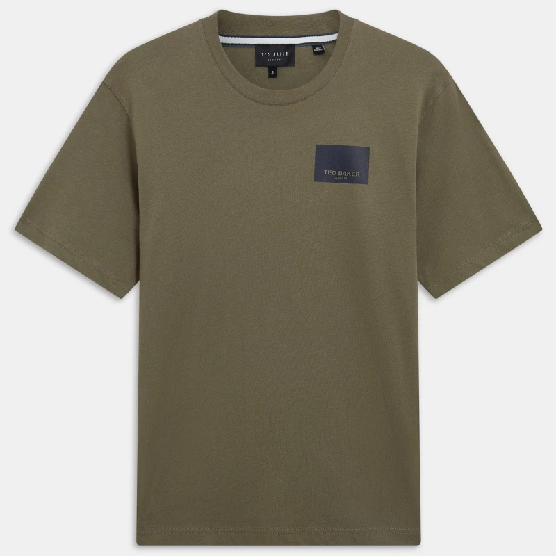 Image of Ted Baker SS Box Graphic Logo Tee Khaki male XS (1)
