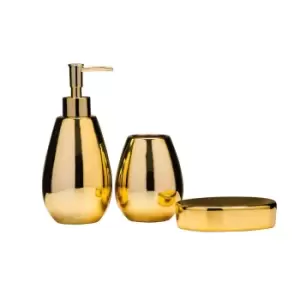 Image of Interiors by PH Magpie Dolomite Gold 3pc Bathroom Set