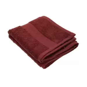 Image of Jassz Premium Heavyweight Plain Guest Hand Towel 40cm x 60cm (550 GSM) (Pack of 2) (One Size) (Red)