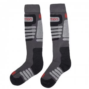 Image of Salomon Access 2 Pack Ski Socks Mens - Black/Grey