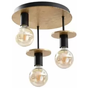 Image of Keter Saturn Multi Arm Semi Flush Ceiling Light Gold, 30cm, 3x E27