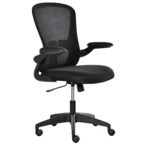 Image of Vinsetto Mesh Office Chair Swivel Task Desk Chair for Home with Lumbar Back Support, Adjustable Height, Flip-Up Arm, Black