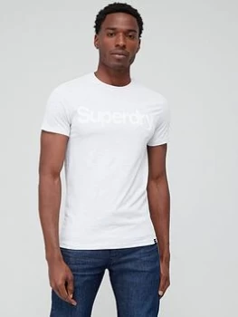 Image of Superdry Core Logo T-Shirt - Grey Marl , Grey Marl, Size L, Men