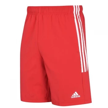 Image of adidas Mens 3-Stripes Shorts - Red/White