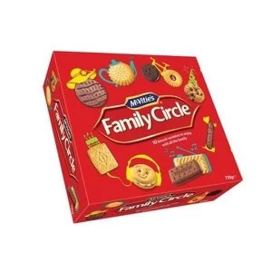 Image of Crawfords 670g Family Circle Biscuits Re sealable Box 10 Varieties Assorted