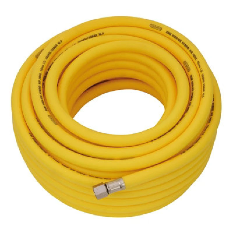 Image of Draper High Visibility Hybrid Air Hose, 20M X 10mm, 1/4" Bsp, Yellow 31732