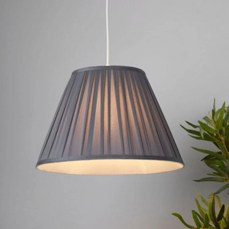 Image of Lighting Collection Mauve Pleat Textured Tapered Decorative Fabric Lamp Shade