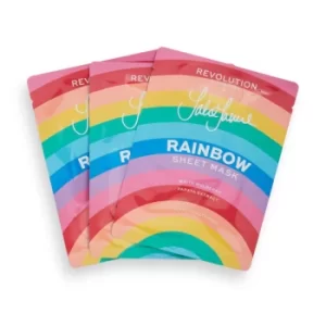 Image of Revolution Skincare x Jake Jamie Rainbow Printed Glowing Sheet Mask Set