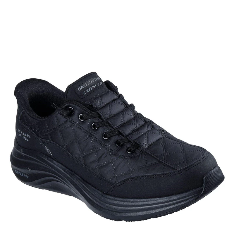 Image of Skechers Deconstructed Quilted Upper Sneaker Slip On Trainers Mens Black male 7 (41)