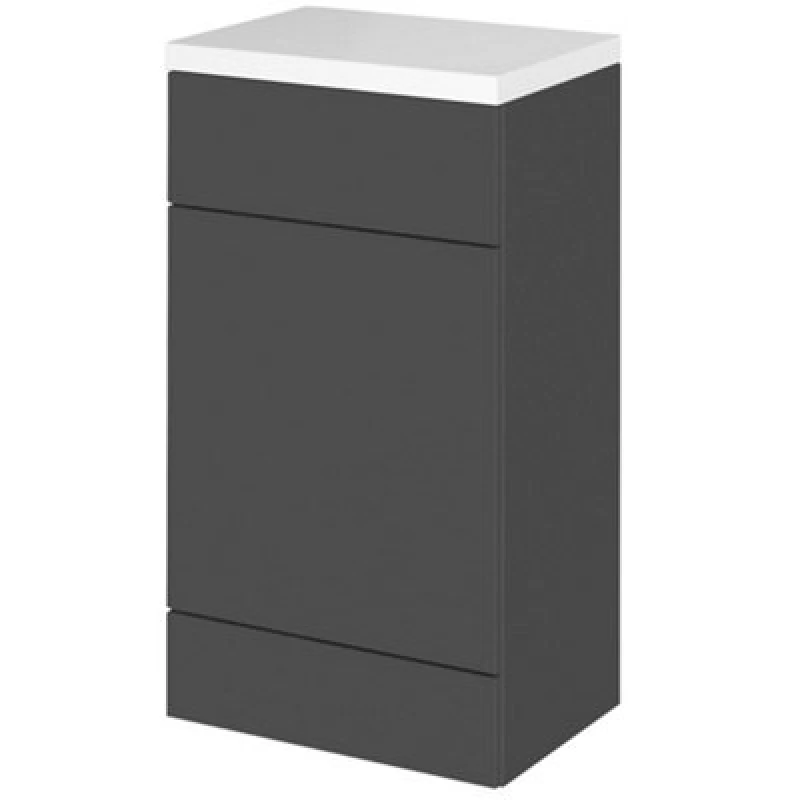 Image of Hudson Reed Fusion 500mm Back To Wall Wc Unit With Polymarble Or Compact Top, Gloss Grey