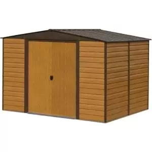 Image of Arrow Woodvale 12X10 Apex Coffee Metal Shed With Floor - Assembly Service Included