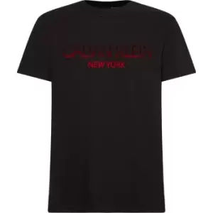 Image of Calvin Klein Ombre Logo T Shirt - Black
